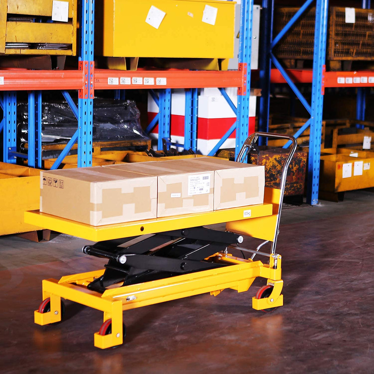 Aequanta Double Scissor Hydraulic Mobile Lift Table Multi-Function Platform Cart 59" Lifting Height 1760lbs Capacity Suitable for Handling Work Aequanta