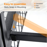 Karl home Metal Bunk Bed Twin Over Twin with 2 Storage Drawers, with USB Charging Station and LED Lighted, Safety Guardrail & Ladder, Easy Assembly, Space Saving, No Noise, No Box Spring Needed, Black Karl home