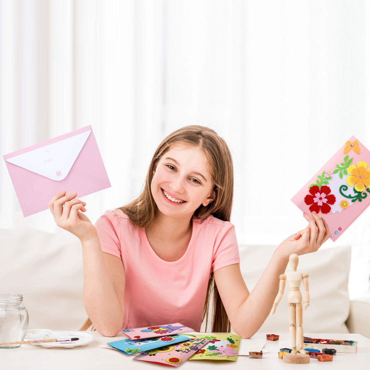 Zonon 10 Pcs Card Making Kit for Kids Valentine Card Making Greeting Card Making Kit for Present Girls Boys Birthday Classroom Thank You Thanksgiving Christmas Zonon