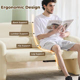 Furnimart Modern Loveseat Sofa, 54" 2-Seater Boucle Sofa, Comfy Upholstered Minimalist Couch, Small Couches for Small Spaces, Apartment, Office, Living Room, Bedroom, Dorm, Chenille White Furnimart