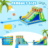 FBSPORT Inflatable Water Bounce House, Large Bounce Castle with 3 Slide for Kids, Inflatable Water Slide with Splash Pool, Climbing, Toss Rings, Basketball Hoop, Bouncy House for Outdoor Indoor FBSPORT