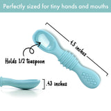 PrimaStella Silicone Chew Spoon Set for Babies and Toddlers - Safety Tested - BPA Free - Microwave, Dishwasher and Freezer Safe - Seaside Palette PrimaStella
