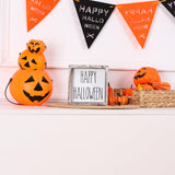 FESTWIND Halloween Home Decor, Happy Halloween Block Sign for Shelf, Mantel, Table, Halloween Decorations Indoor, Embossed Metal With Wood Frame FESTWIND
