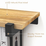 NANATI 2 Set of Floating Bookshelf, Pine Wood Invisible Bookshelf, Hanging Bookshelves for Wall, Unique Space Saving Wall Bookcase (16.5L×8.7W×1.5H) NANATI