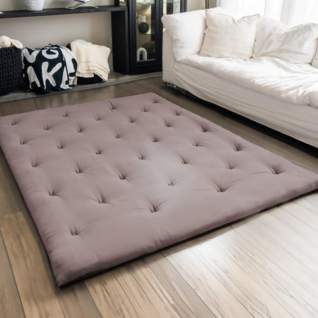 ZonLi Japanese Floor Futon Mattress Full Size 60"x 80",100% Cotton 2.5'' Thicken Tatami Mattress,Foldable Sleeping Pad,Portable Dormitory Tatami Mat,Roll Up Floor Lounger Bed for Adult (Grey) ZonLi