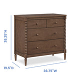 Delta Children Saint 4 Drawer Dresser with Changing Top and Interlocking Drawers, Teak Brown Delta Children
