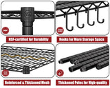 PrimeZone 72" W x 16" D x 76" H Adjustable Garage Shelving, 5 Tier Heavy Duty Metal Storage Shelves, Steel Wire Rack Storage Shelving Organizer for Warehouse, Kitchen, Pantry, Garage, Basement, Black PrimeZone