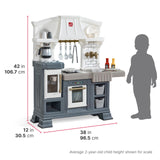 Step2 Gilded Gourmet Kids Kitchen Playset, Indoor/Outdoor Kitchenette, Interactive Play with Lights and Sounds, Made of Durable Plastic, Includes 20 Piece Toy Accessories, for Toddlers 2+ Years Old Step2