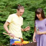 4Pcs BBQ Mop Brush Grilling Basting Mop Wooden Long Handle BBQ Mop Set with 12Pcs Replacement Heads for Basting Steak Marinade Sauce(18.3inch) DIVINA VITAE