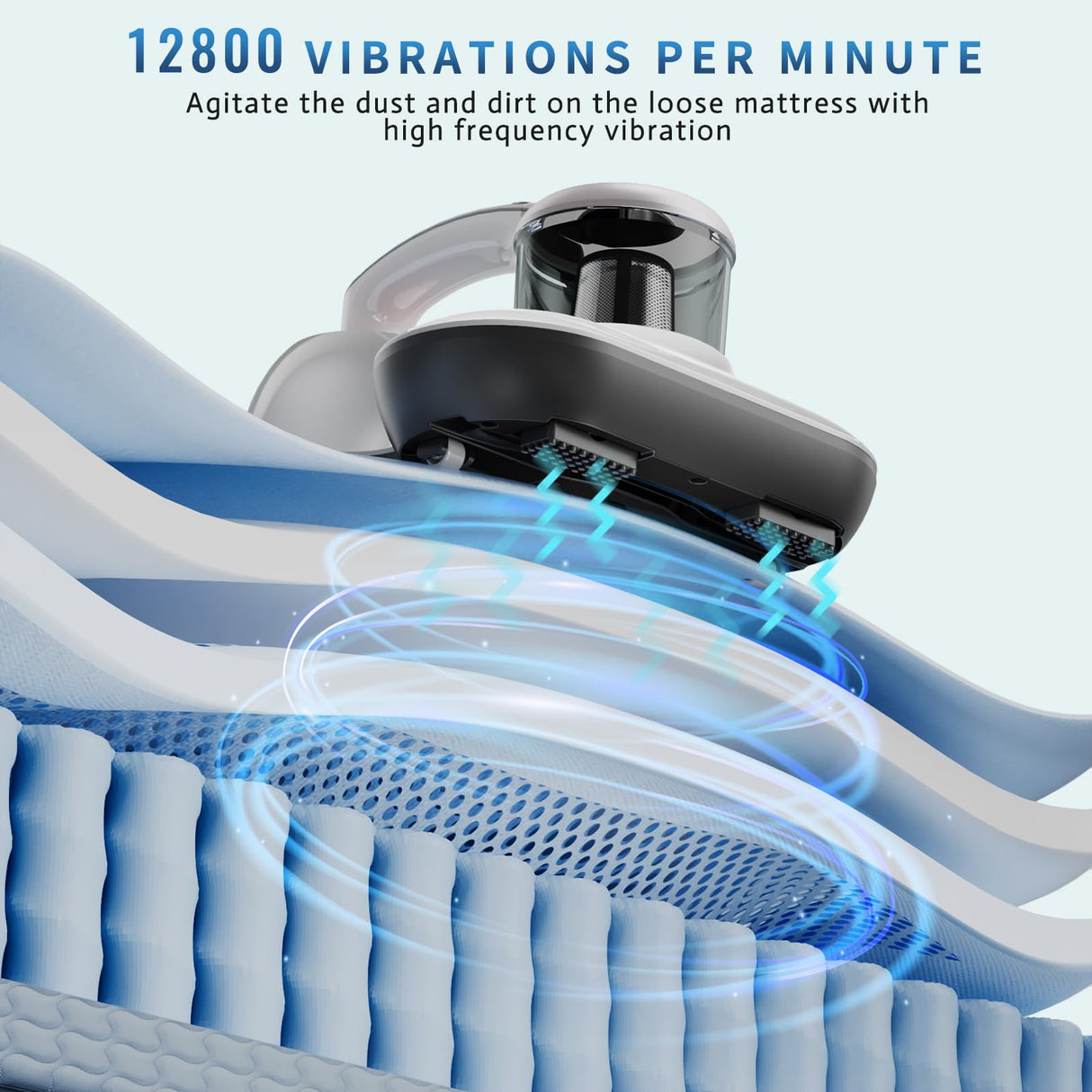 Mattress Vacuum Cleaner, Handheld UV Bed Vacuum Cleaner 16KPa & 12800 Vibrations Per/Min Upgraded Effectively Clean Up Bed, Pillows, Cloth Sofas, Carpets and Ther Fabric Surfaces Hersven