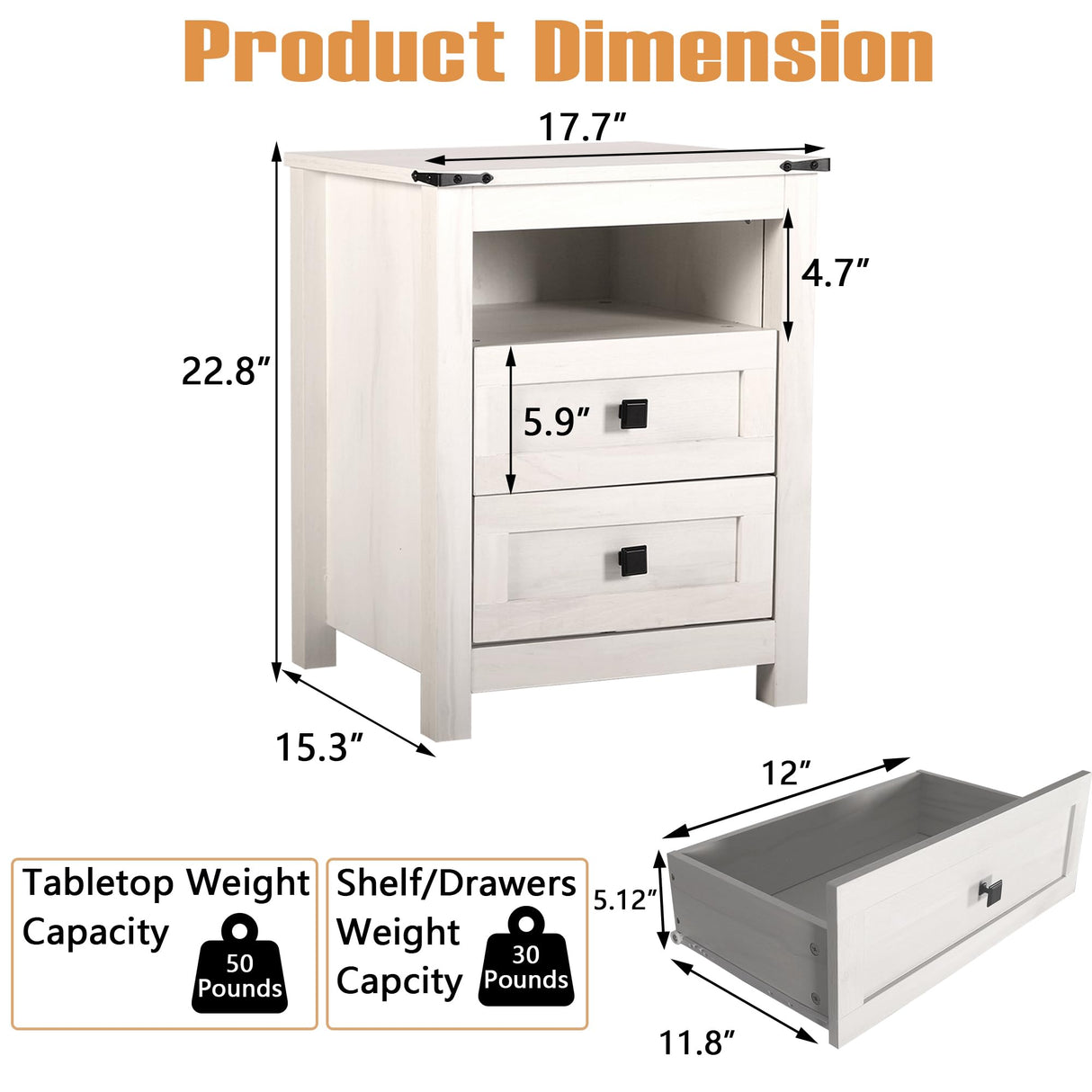 BTDWI Farmhouse 6 Drawer Dresser & 2 Nightstand Sets 3 Piece for Bedroom, Wood Dresser with Metal Handle for Bed Room, Light Beige BTDWI
