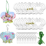 WindMage 12 Pack 4inch Sublimation Wind Spinner Blanks 3D Aluminum Metal Wind Sculpture Kinetic Spinners for Yard Garden Indoor Art Ornaments Xmas Hanging Decoration (Butterfly) WindMage