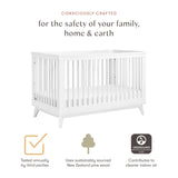 Babyletto Scoot 3-in-1 Convertible Crib with Toddler Bed Conversion Kit in White, Greenguard Gold Certified babyletto