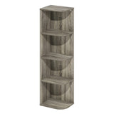 Furinno Pasir 4-Tier Corner Open Shelf Bookcase, French Oak Furinno