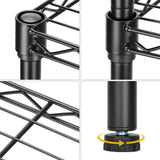 Standing Shelving Units, 36" W x 14" D x 32" H Metal Storage Shelves, Adjustable Carbon Steel Wire Shelving Rack Display Shelf for Garage Bathroom Kitchen Home Office (3-Tiers, Black) SoSo-BanTian1989