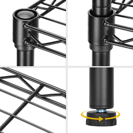 Standing Shelving Units, 36" W x 14" D x 32" H Metal Storage Shelves, Adjustable Carbon Steel Wire Shelving Rack Display Shelf for Garage Bathroom Kitchen Home Office (3-Tiers, Black) SoSo-BanTian1989