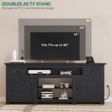 YITAHOME TV Stand for 75/80 Inch TV, Entertainment Center, TV Cabinet with Drawers and Power Outlet, Black TV Console for Living Room Furniture (70 Inch Lenght 30 Inch High) YITAHOME