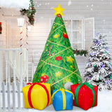 COMIN 7 FT Christmas Inflatables Tree Outdoor Decorations Blow Up Yard 3 Present Boxes with Built-in LEDs for Indoor Party Garden Lawn Decor COMIN