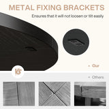 Tribesigns 47-Inch Round Conference Table for 4-6 People, Wooden Meeting Room Table with Thicken Tabletop and Wood Base (Black) Tribesigns