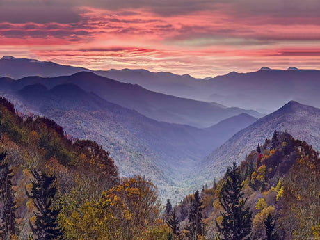 Smoky Mountains DIY 5D Diamond Painting by Number Kit, Smoky Mountains National Park Tennessee Crystal Rhinestone Paintings Cross Stitch Home Wall Decor 12x16 Inch JXAVAXDE