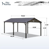 PHI VILLA 10 x 20 ft Carport Metal Carports with Galvanized Steel Roof, Sturdy Heavy Duty Metal Carport for Cars, Boats, and Tractors PHI VILLA