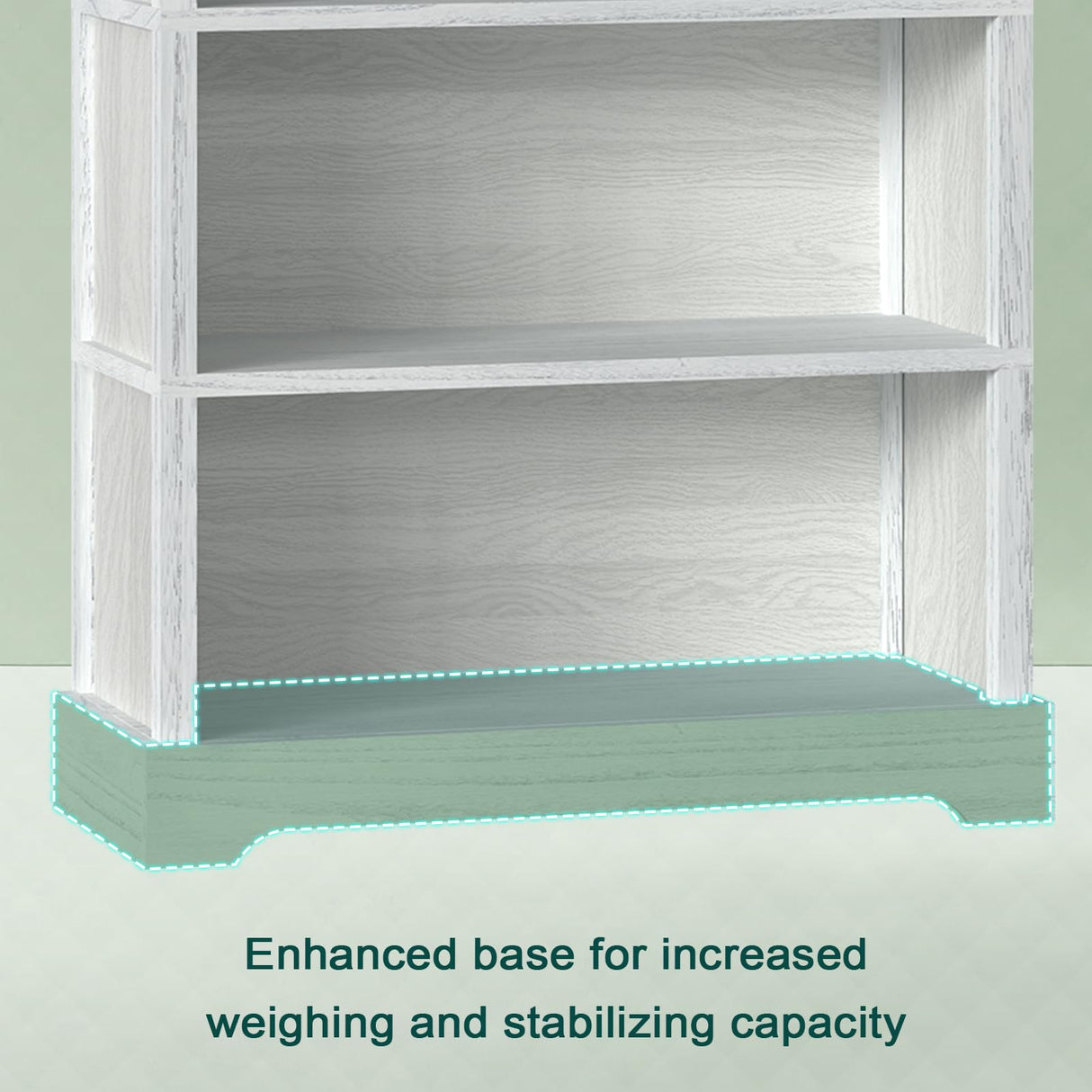 Antique White 5-Shelf Wood Bookcase - Elegant Floor Standing Storage Solution TVU