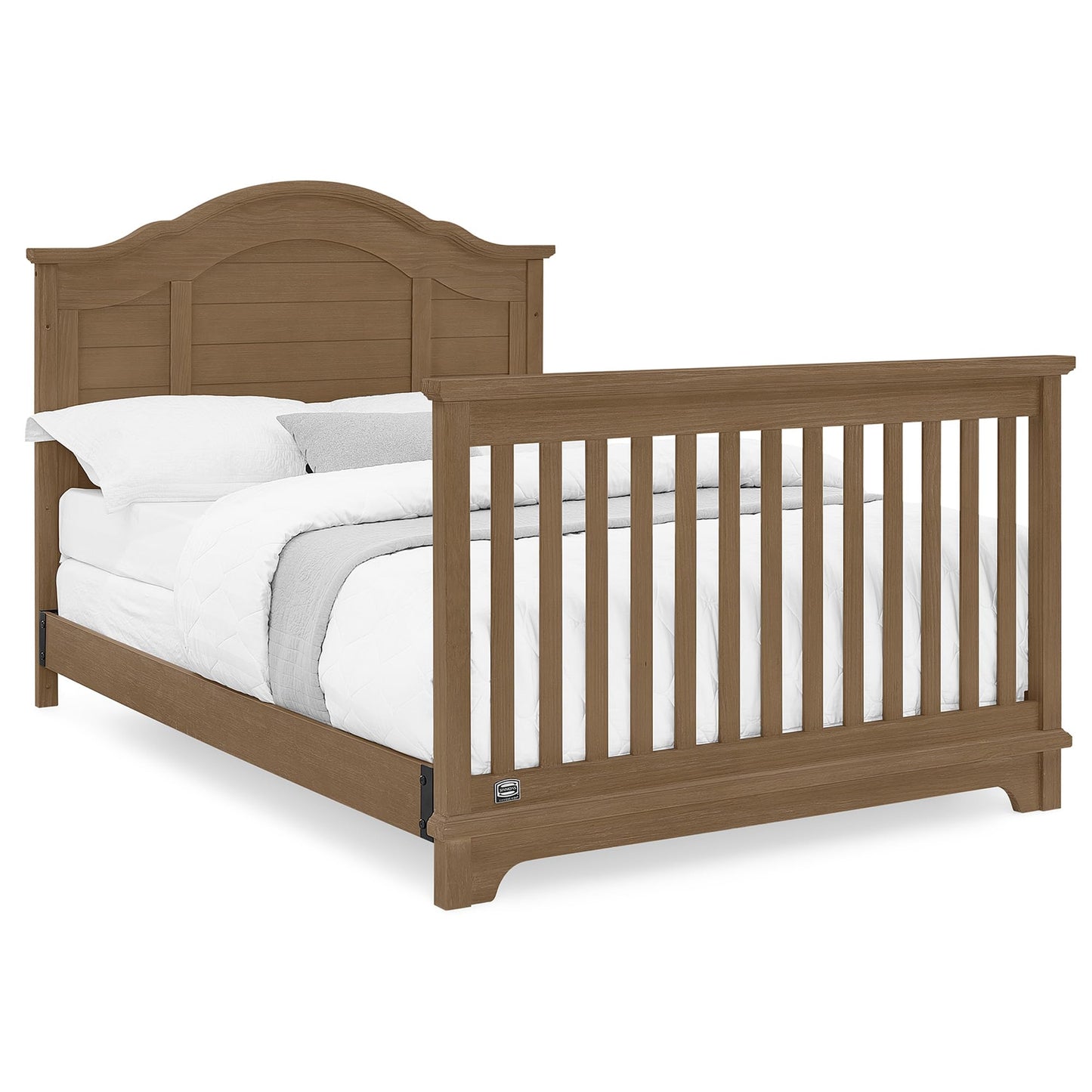 Delta Children Simmons Kids Asher 6-in-1 Convertible Crib with Toddler Rail, Aged Oak