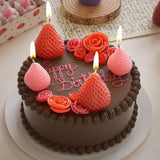 3D Strawberry Silicone Mold Scented Candle Molds for Candle Making Supplies Cute Strawberries Silicone Molds for Resin Home Decorations Fruit Plaster Crafts Cake Decor Strawberry Mold RUIYDZ