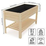 Highpro Wooden Raised Garden Bed with Legs, 48x24x30in Elevated Planter Box Stand Outdoor with Large Storage Shelf and Bed Liner for Backyard, Patio, Natural Cedar Wood Highpro