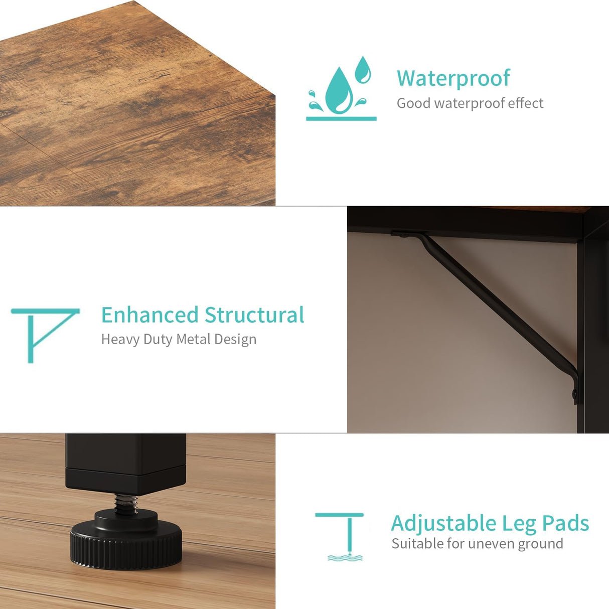 Lufeiya Small Desk for Small Spaces, 32 Inch Kids Girls Study Writing Desks for Bedroom, Simple Modern Laptop PC Little Side Table with Storage Bag Headphone Hooks, Rustic Brown Lufeiya