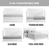 Oxford Baby Lazio 4-in-1 Convertible Baby Crib, Snow White, GreenGuard Gold Certified Oxford Baby