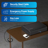 PINEWORLD Biometric Gun Safe For Handgun, Pistol Safe With Fingerprint Backlit Keypad, Quick Access Handgun Safe for Firearm, Gun Lock Box With Interior Light Cable For Nightstand Car Large Size PINEWORLD