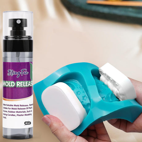BlingFun Mold Release Spray for Candle Making & Epoxy - Uniform Coverage Fast Drying Non-Stick, Professional Grade Silicone Based Release Agent, Easy to Clean Extends Mold Life Blingfun