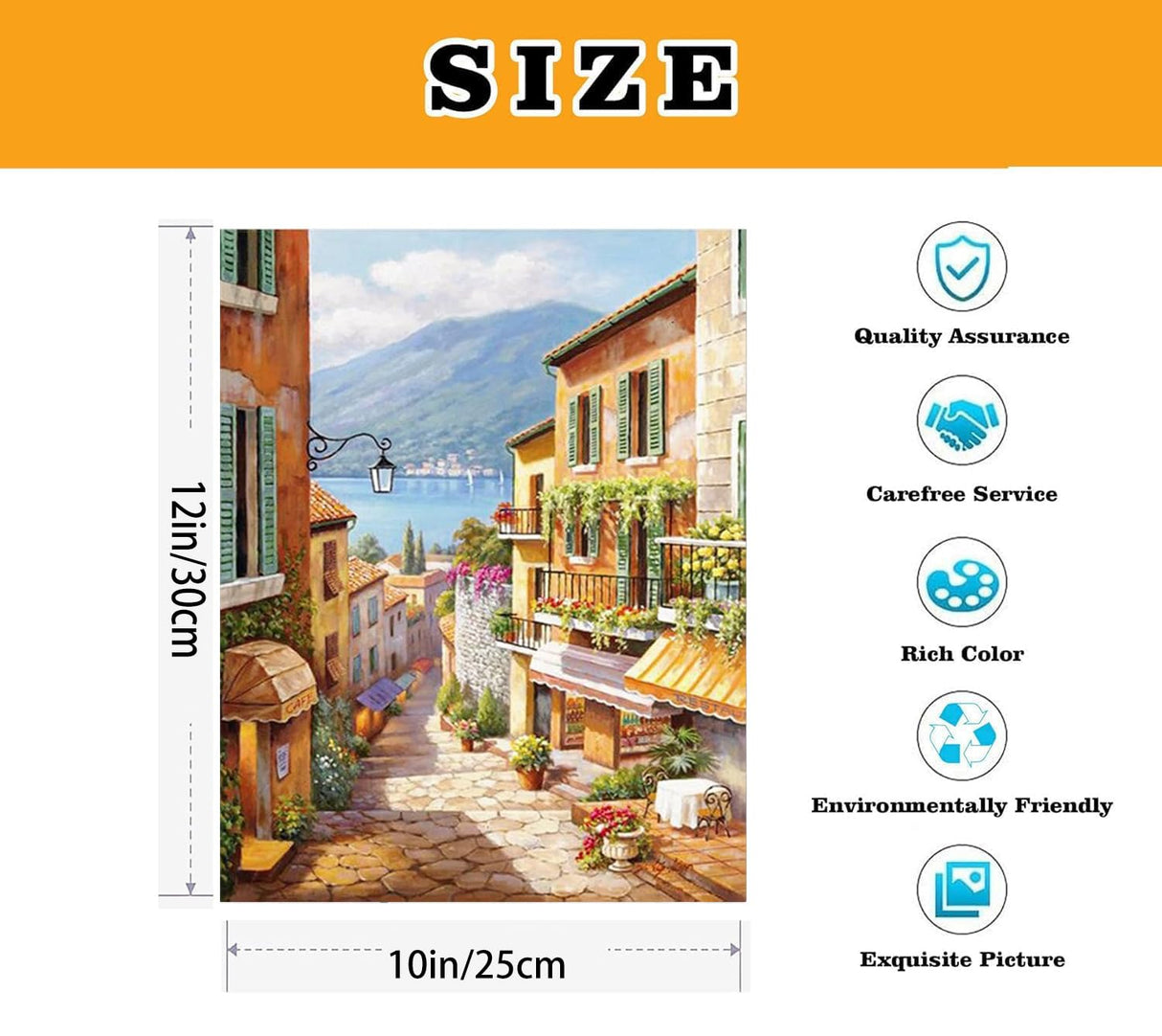 VIGEGU 2 Pack Cityscape Paint by Numbers Kit for Adults with Framed, Landscape Paint by Number DIY Adult Paint by Number Kits for Wall Decor 10x12in VIGEGU