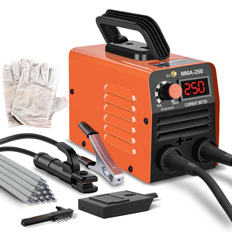 Super Mini Stick Welder Machine,110V 250A ARC Portable MMA Welding Machine for Beginners,Welding Machine with 10pcs Welding Rod Tools,IGBT Inverter Welder,Hot Start Arc Force Anti-stick (Orange) HGNVGZ