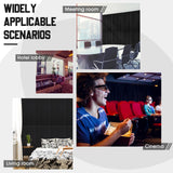 Frienda 6 Pcs 47.2 x 23.6 Inch Acoustic Wood Wall Panels Decorative Soundproof Wall Panels 3D Slat Wood Panels for Home Office Cinema Interior Wall Frienda