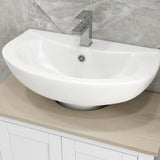 kleankin Pedestal Sink Storage Cabinet, Under Sink Cabinet with U-Shape and Adjustable Internal Shelf, White kleankin