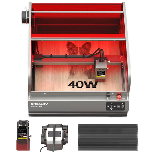 Creality Falcon 2 Pro 40W Enclosed Laser Engraver, All-In-One Laser Engraver and Cutter Machine with Smart Air Assist and Honeycomb Panel for Wood, Acrylic, Leather, with 1.6W Laser Head - WoodArtSupply