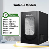 Gudmaker 3D Printer Enclosure, 29.5×25.6×21.6", Fireproof Dustproof Tent Constant Temperature Protective Cover for Creality Ender 3/Ender 3 Pro/Ender 3V2/Ender 3S1/Neo/Anycubic Elegoo HandyHelper