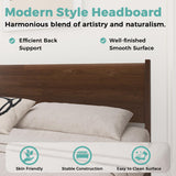 MORDEER Queen Size Bed Frame with Farmhouse Headboard, Malaysian Oak Queen Bed Frame No Box Spring Needed, Platform Bedframe with 12 Slats Support, Easy Assembly, Antique Espresso MORDEER