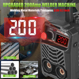 Hpoouo 200Amp 20PCS Rods Stick Welder, Super MINI Portable Welding Machine, IGBT Inverter Welder Machine 110V with Hot Start Arc Force Anti-Stick, for 1/16"-1/8" Rod ARC Welder, 2 Chip Hammers (Black) Hpoouo