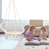 Macrame Hammock Chair Swing with Hardware Kits, Handmade Knitted Hanging Chair for Bedroom,Indoor,Outdoor, Balcony, Yard, Porch- 265 Pound Capacity -29.53" L x 29.53" W x 45.28" H Mertonzo