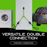 GEARit 3 Prong Dryer Y- Splitter 30 Amp NEMA 10-30P to (2) NEMA 10-30R Receptacle - STW 10AWG 3C Power Cord Adapter for Multiple Outlet Dryer Outlet and EV Charger - 2.2 Feet GearIT