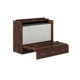 AFI, Northfield Murphy Bed Chest Full with 6" Mattress, Storage Drawer & Built-in USB Charger, Burnt Amber AFI