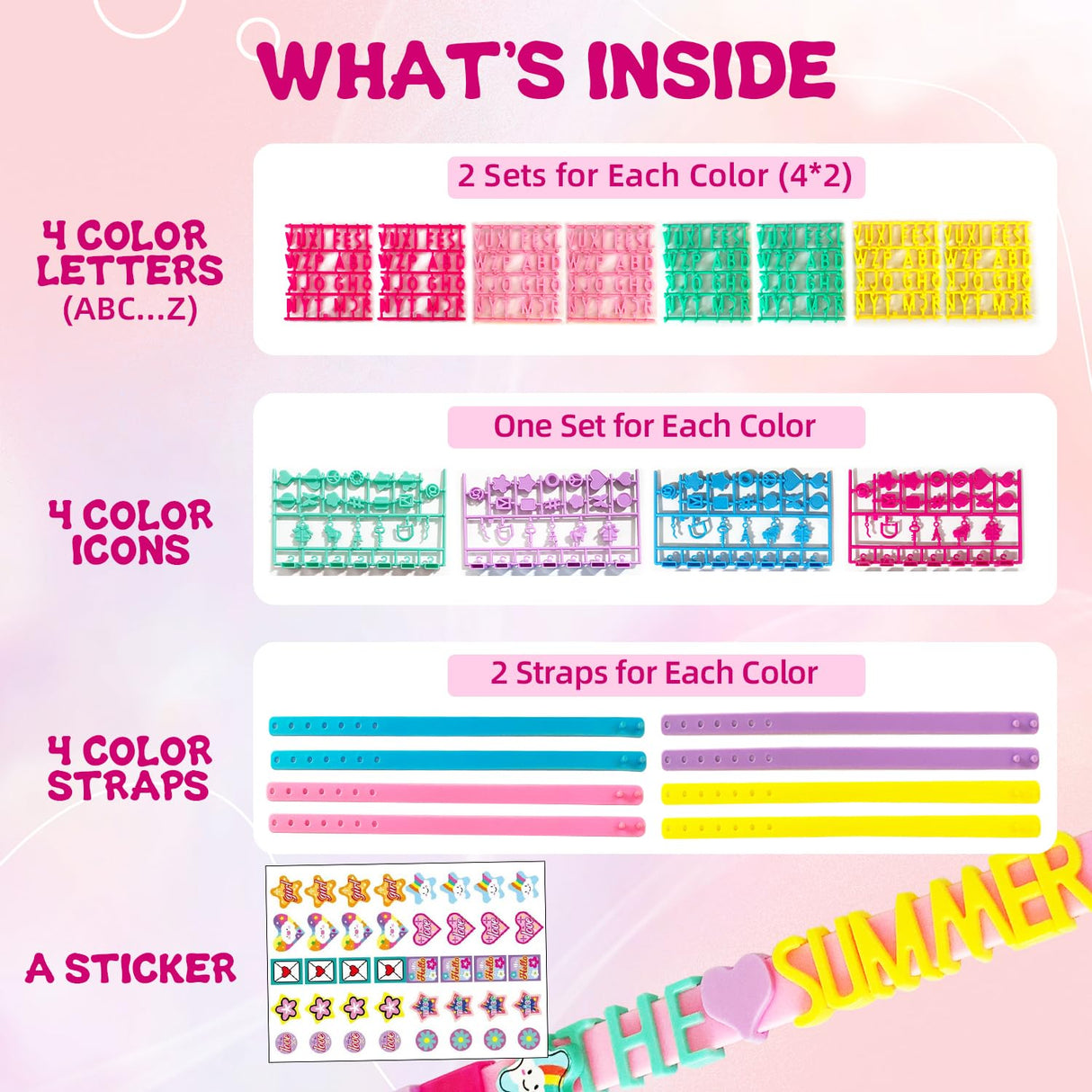 Dupamind Art & Craft Kits for Kids, DIY Friendship Bracelet Making Kit for Girls, Jewelry Making with Charm & Stickers, Birthday Gifts for Ages 8-12, Toys for Ages 5, 6, 7, 8, 9, 10, 11, 12 Years Old Dupamind