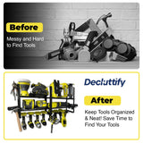 Heavy Duty Power Tool Organizer Wall Mount (Holds Up to 165 lbs) Include Level for Easy Multisurface Install Tool Organizer with Customizable Shelves Multi-Tool Holder for Drills, Hammers & Hand Tools Decluttify
