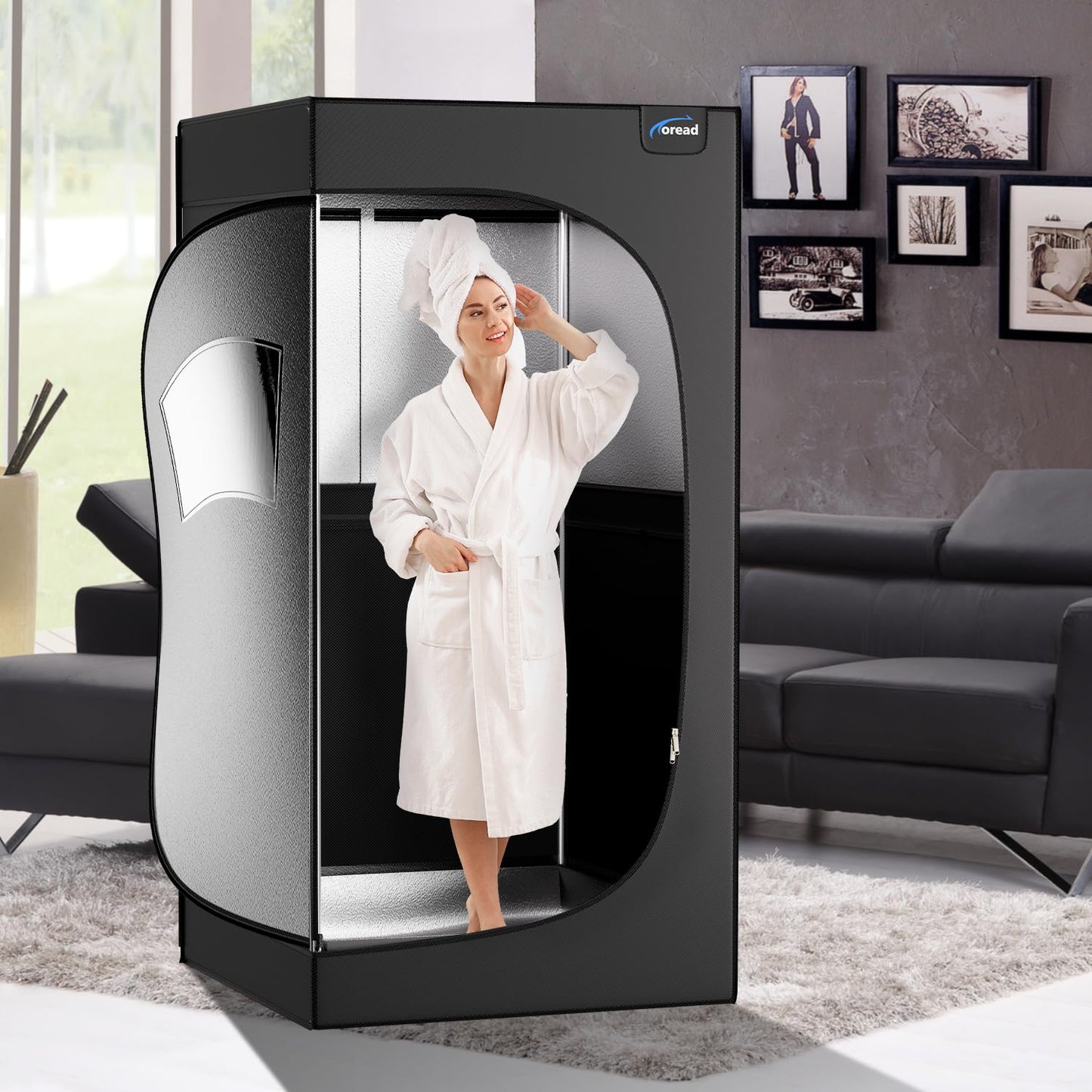 TOREAD Portable Far Infrared Sauna, Portable Infrared Full Size Sauna Tent, Sauna for Infrared Home Spa, Heated Body Therapy, Time & Temperature Remote Control (35"x35"x71")