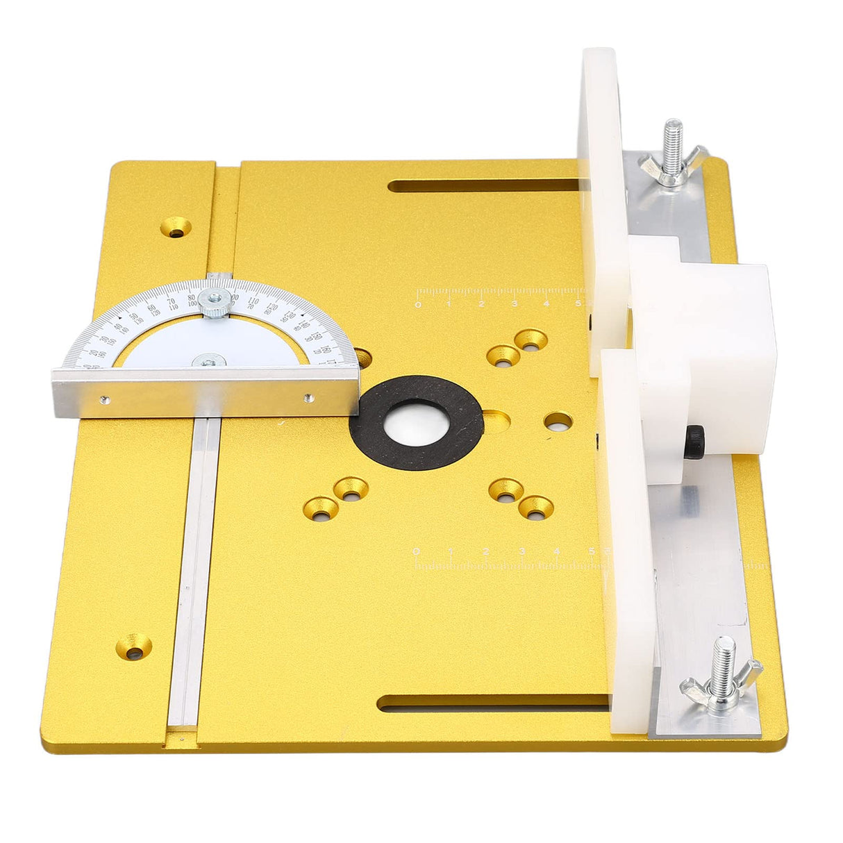Aluminium Router Table Insert Plate, Metal Router Lift System DIY Router Table for Woodworking Benches Router Plate Wood Tools Milling Trimming Focket