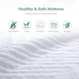 EGO White 8 Inch King Memory Foam Mattress, Cooling Gel Green Tea Mattress Bed in a Box, CertiPUR-US Certified, 76"x80", Medium Firm MLILY