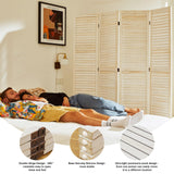 Room Dividers and Folding Privacy Screens, Wood Louvered Separators Divider Wall for Home Office Bedroom - 4 Panels, 67 * 60inch (White-Washed) Svimi